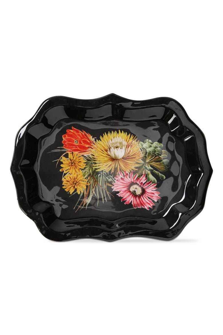 Eden Multicolor Decorative Trinket Tray Iron Summer Design, Main, color, Black