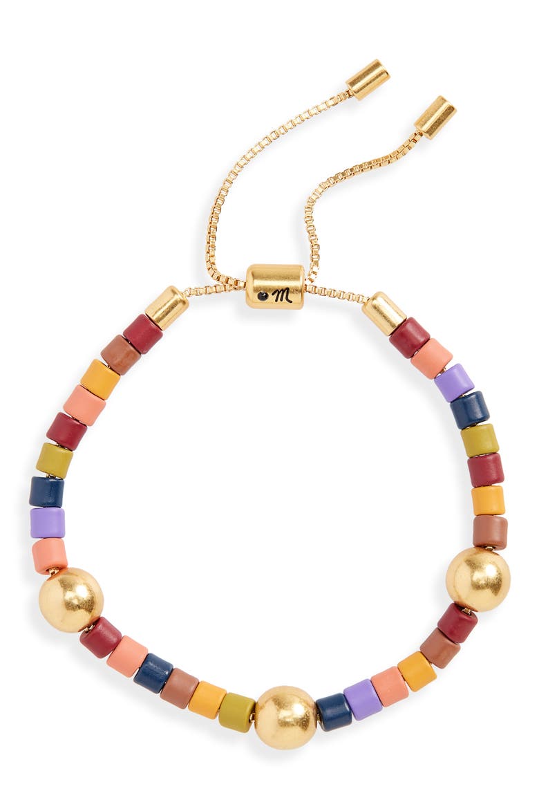 Rainbow Beaded Slider Bracelet, Main, color, RAINBOW MULTI