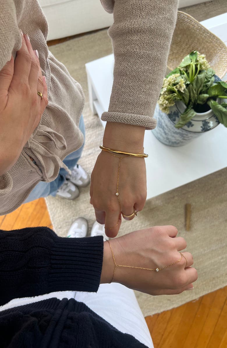 Joiana Jewelry Bezel Hand Chain, Alternate, color, Clear