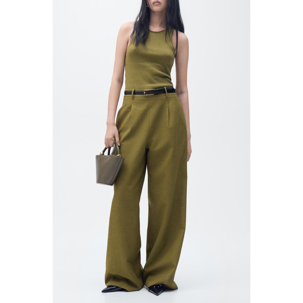 Mango Belted Sleeveless Jumpsuit