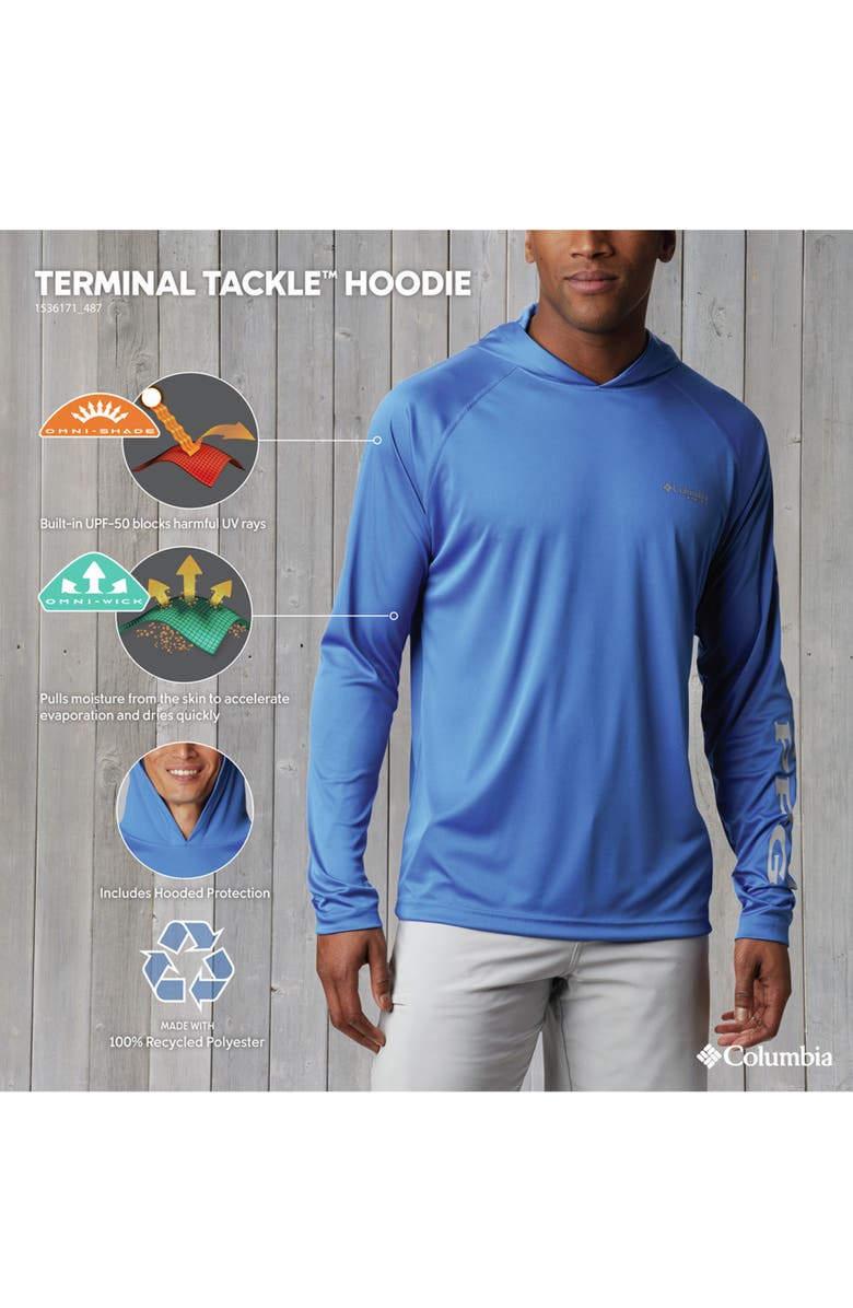 Columbia Big & Tall Terminal Tackle Hoodie, Alternate, color, Collgt Nvy Sunst Red