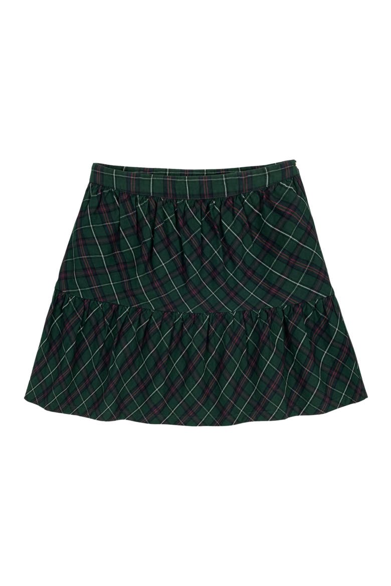 Girls' Organic Flounce Party Skirt, Toddler, Main, color, Merry Pine Plaid