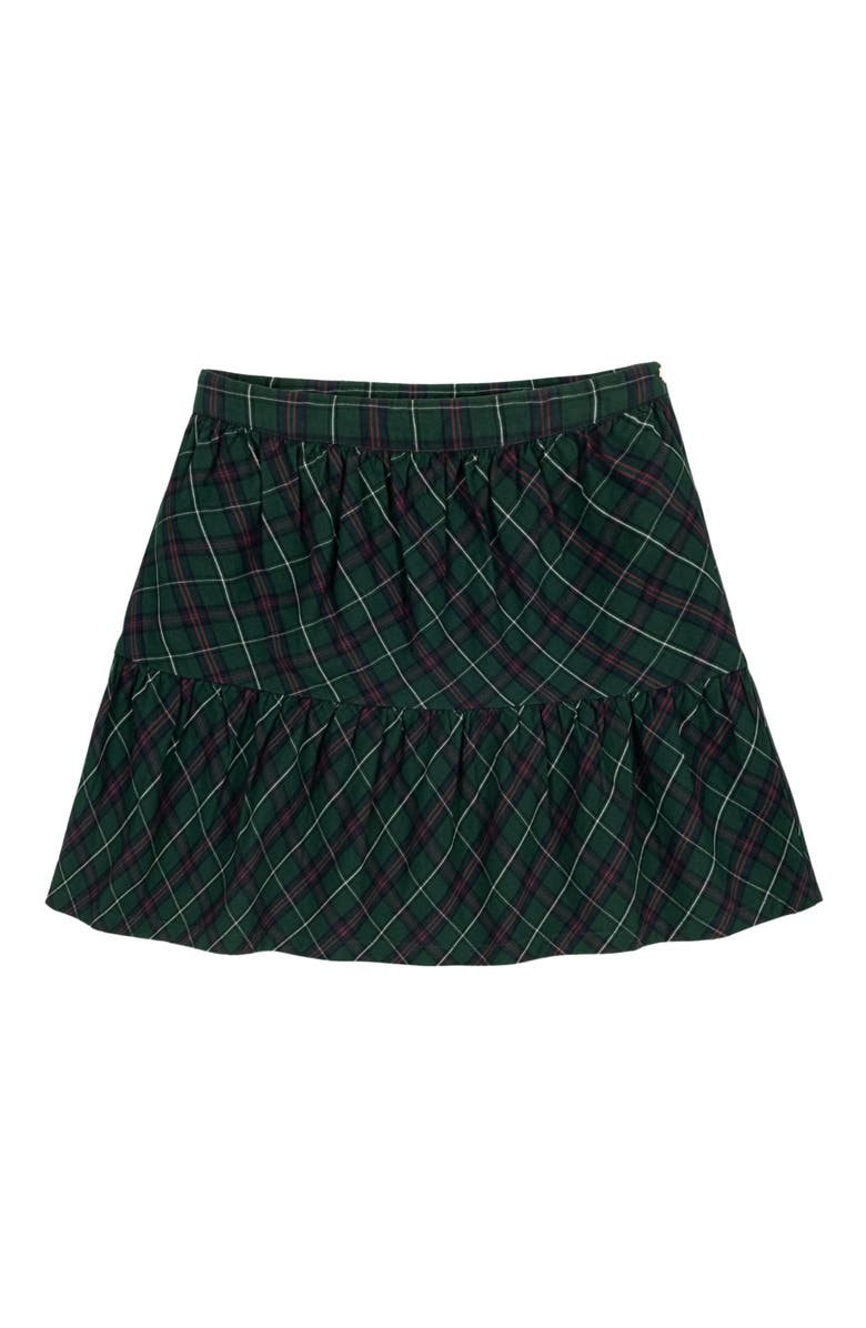 Hope & Henry Girls' Organic Flounce Party Skirt, Toddler, Main, color, Merry Pine Plaid