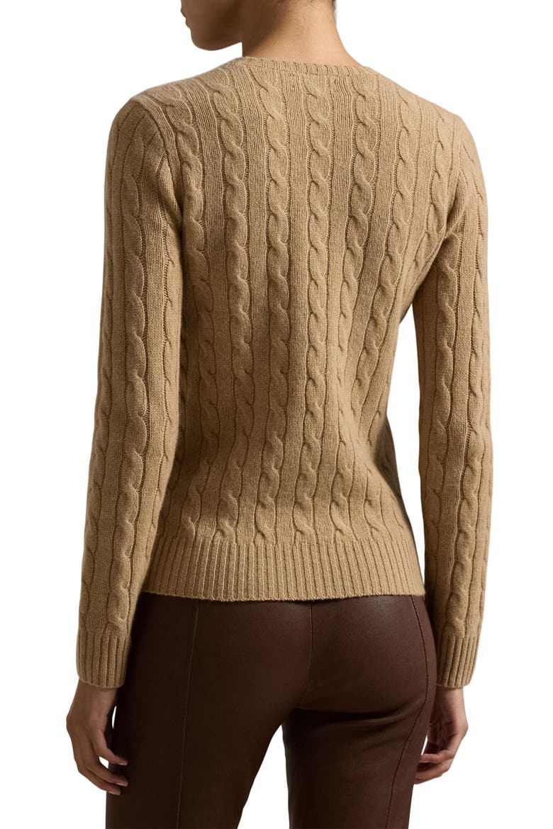 Julianna Cable Knit Wool & Cashmere Sweater, Alternate, color, COLLECTION CAMEL MELANGE