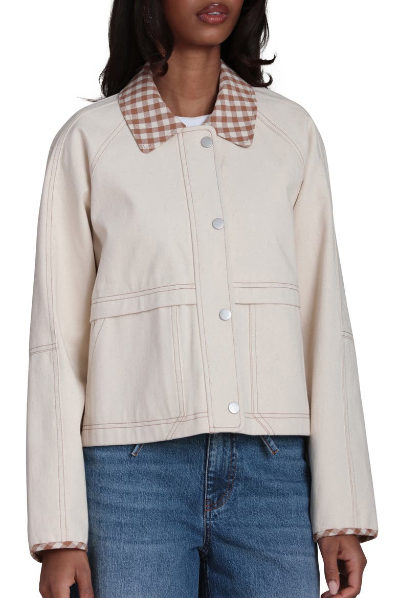 Mixed Media Twill Jacket, Alternate, color, BEIGE