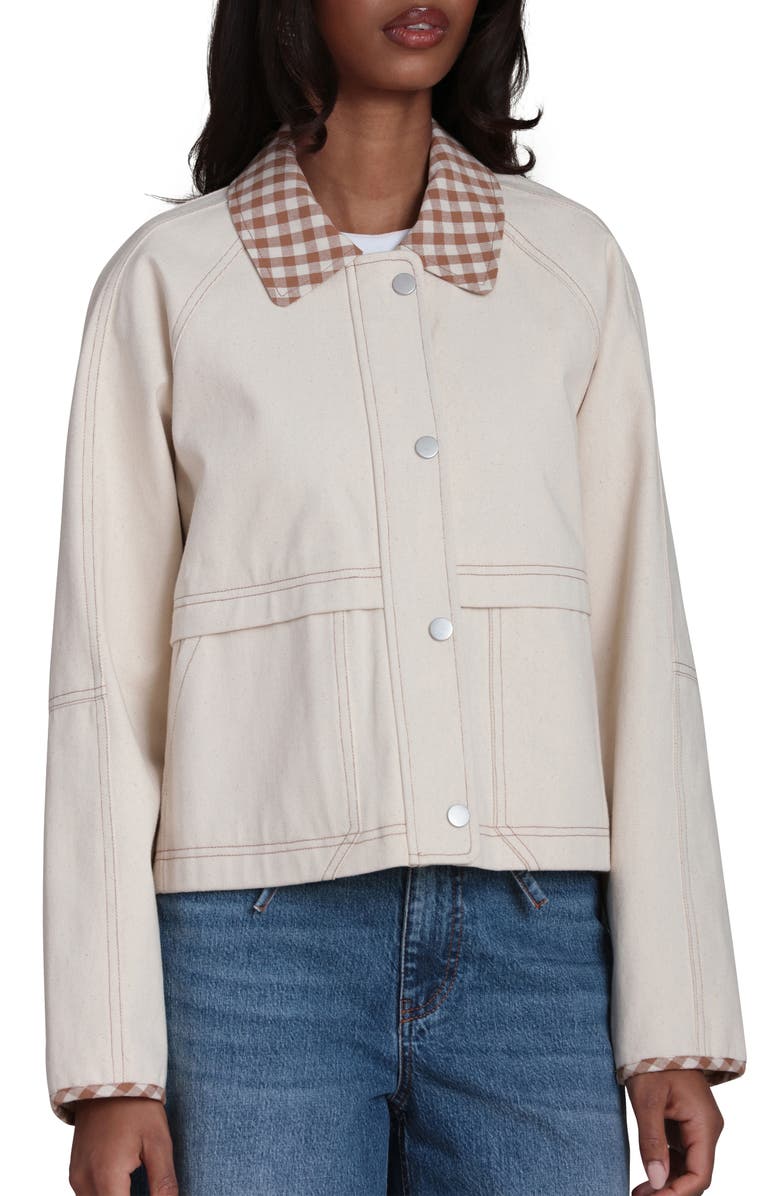 Bagatelle Mixed Media Twill Jacket, Alternate, color, Beige