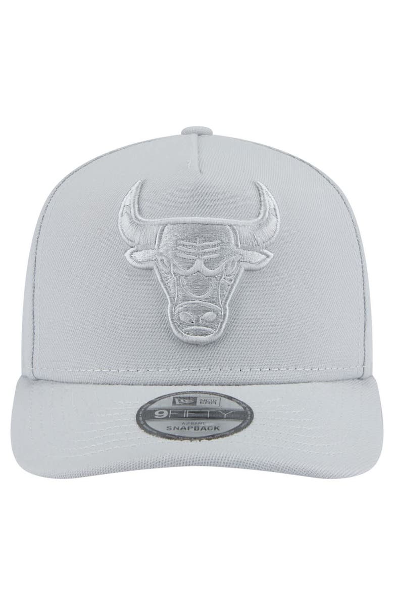 New Era Men's New Era  Gray Chicago Bulls Colorpack A-Frame Pinch Front 9FIFTY Snapback Hat, Alternate, color, 