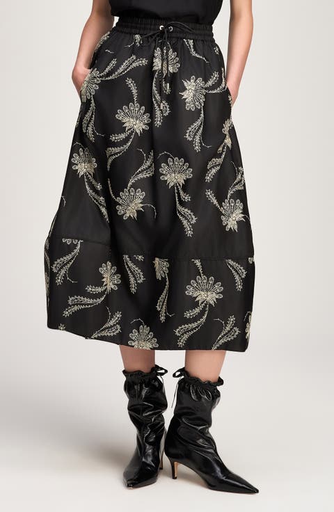 Sirani Embroidered Paisley Floral Skirt