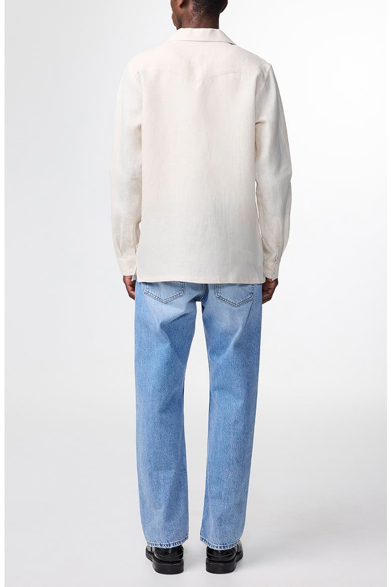 Pax 5708 Long Sleeve Linen Camp Shirt, Alternate, color, IVORY