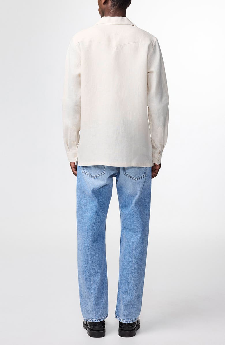 NN07 Pax 5708 Long Sleeve Linen Camp Shirt, Alternate, color, Ivory