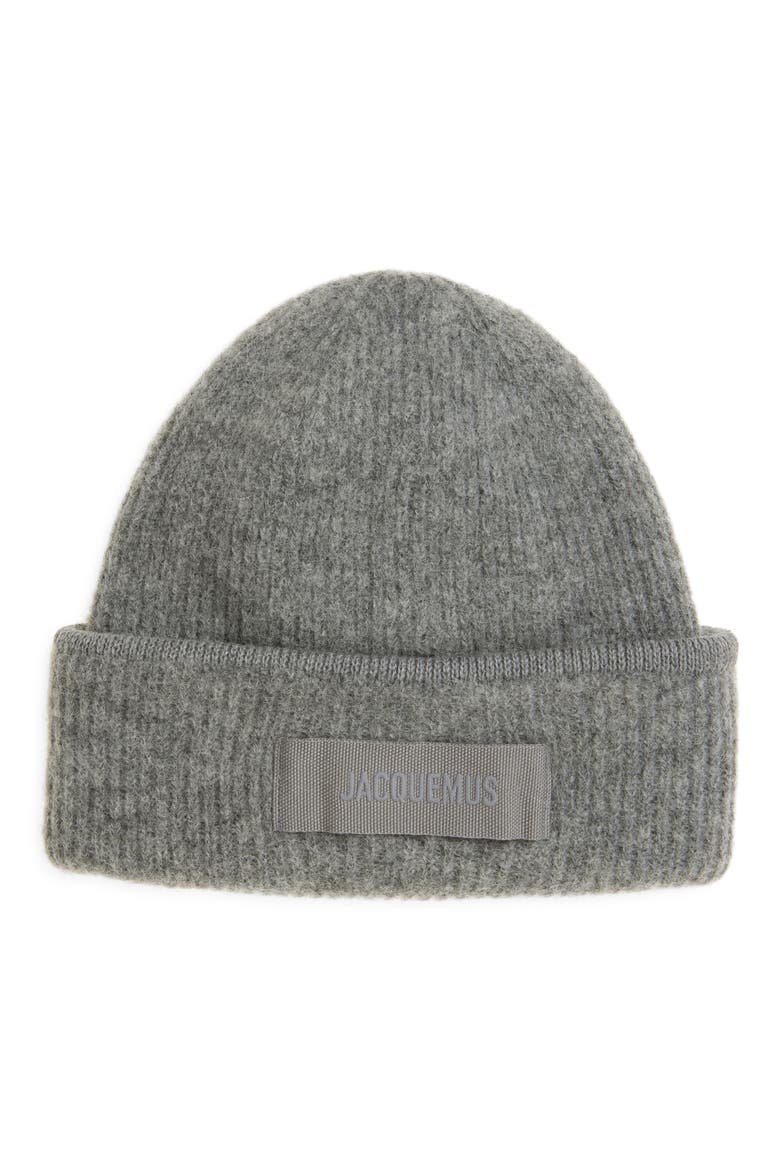 Le Bonnet Grosgrain Alpaca & Wool Blend Beanie, Main, color, DARK GREY