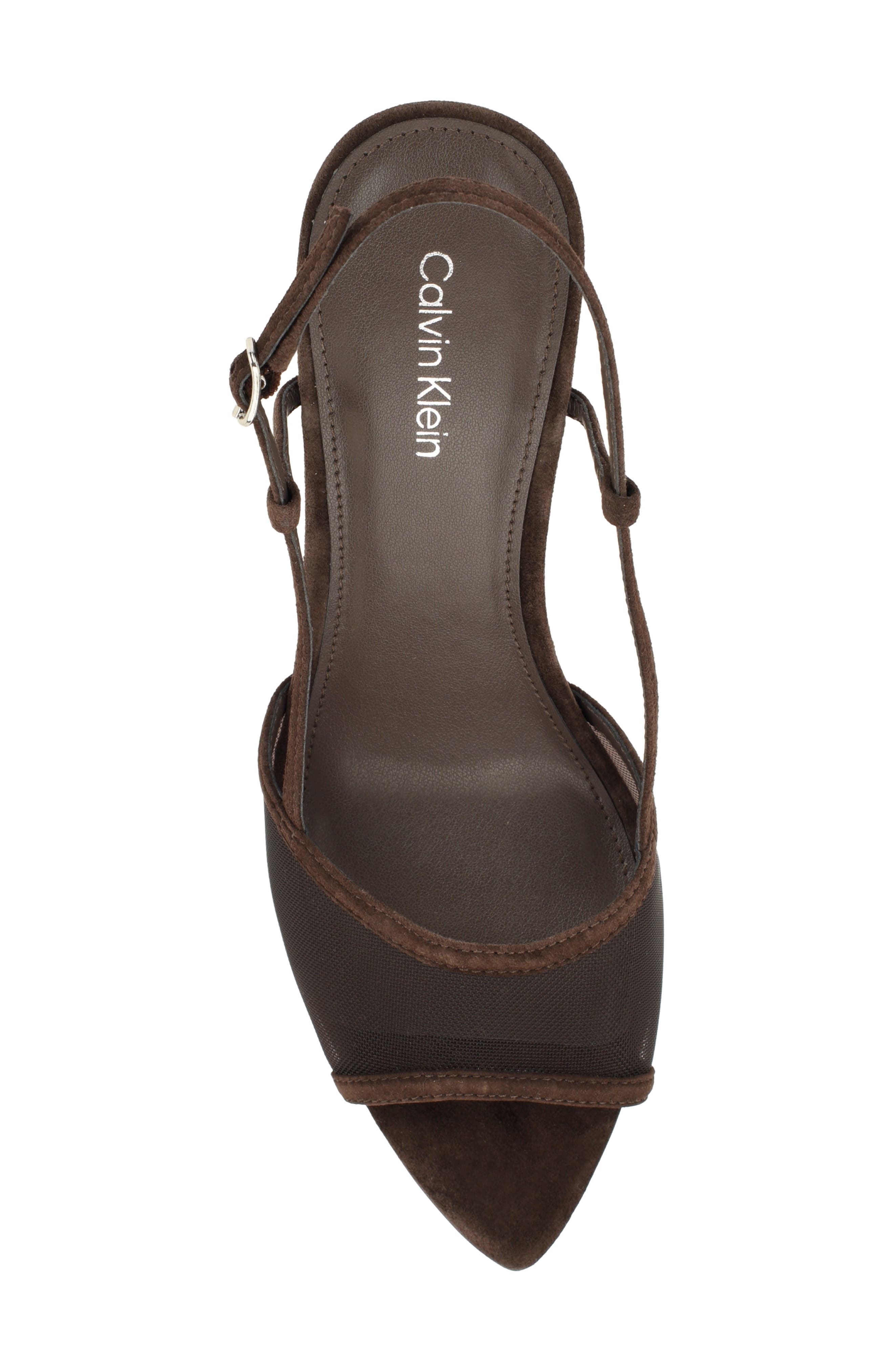 Corette Slingback Sandal, Alternate, color, DARK BROWN SUEDE MESH
