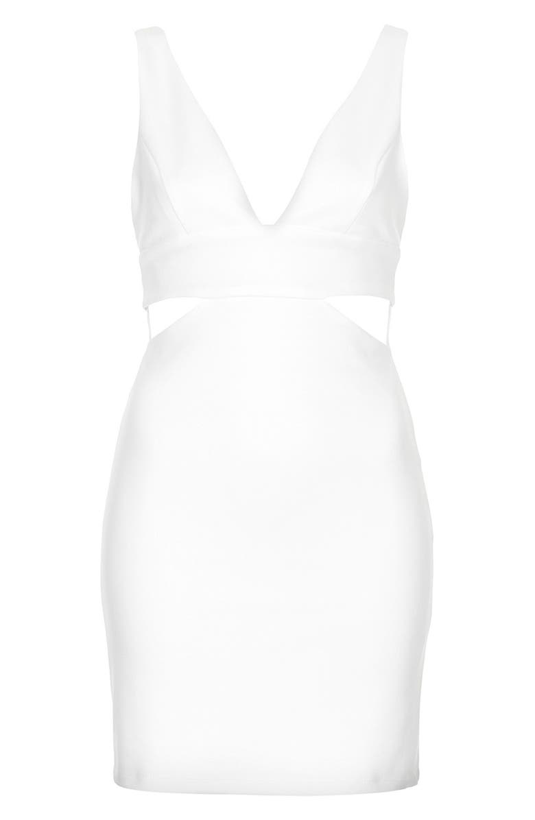 Topshop Cutout Body-Con Dress, Alternate, color, 