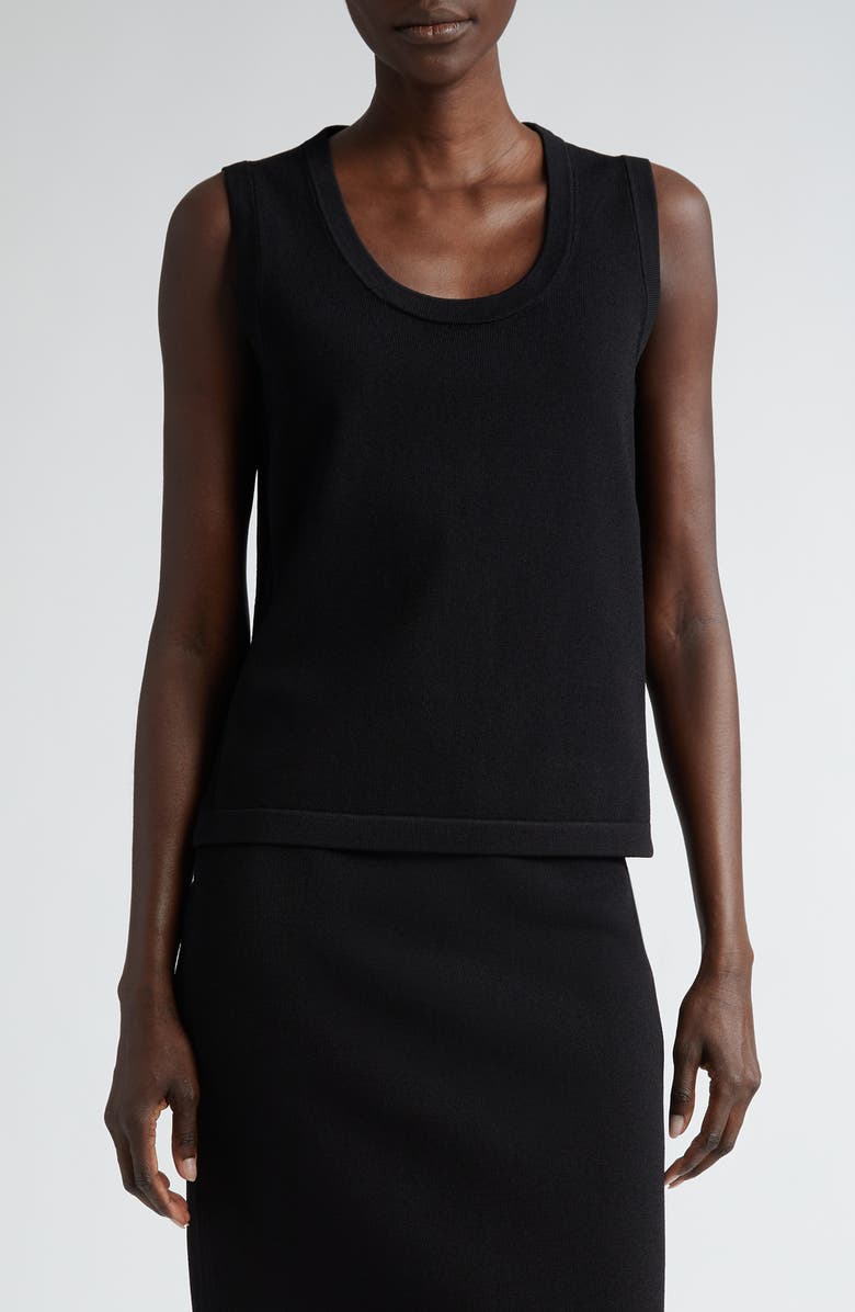 ST. JOHN Santiago Scoop Neck Sweater, Main, color, Black