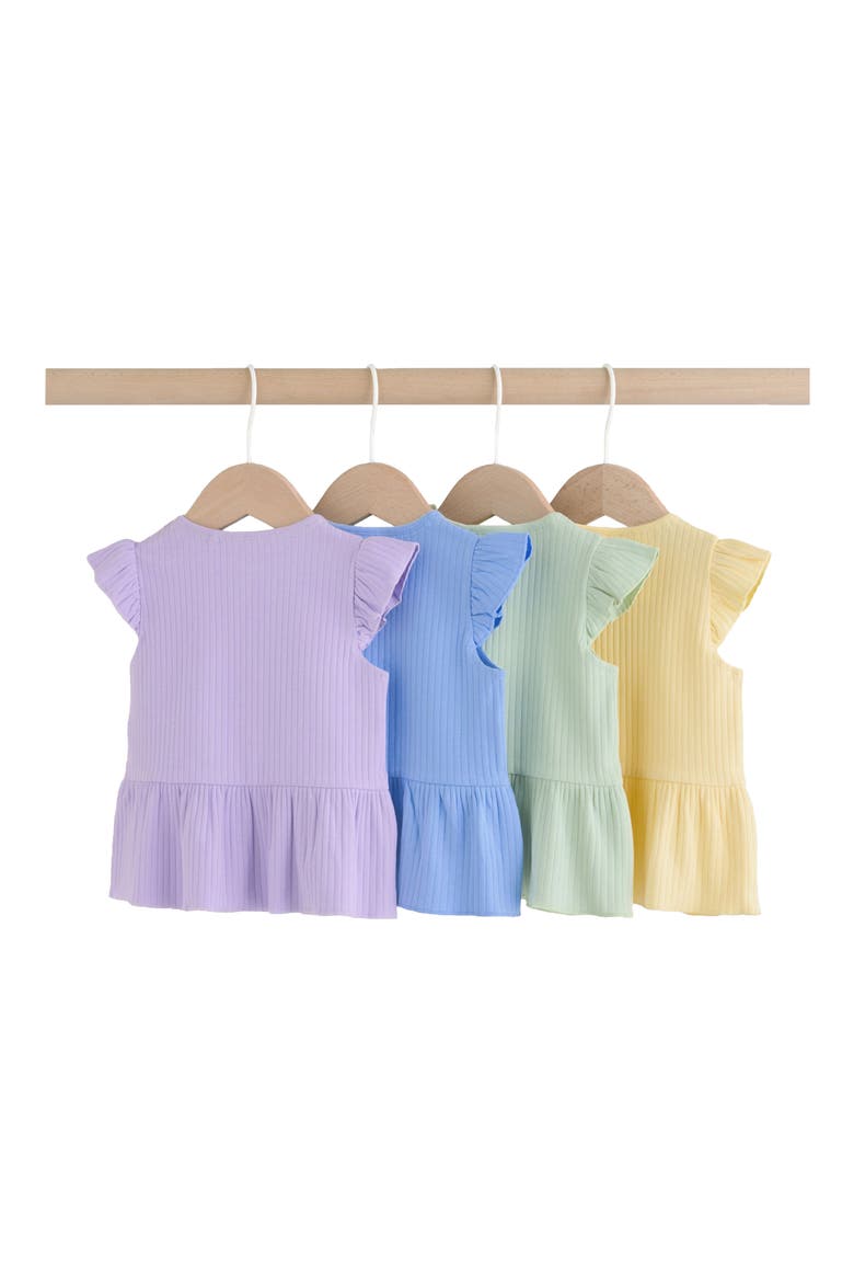 Assorted 4-Pack Ruffle Hem Tees, Alternate, color, MULTI