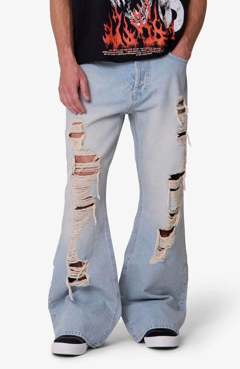mnml Distressed Kick Flare Jeans, Alternate, color, 
