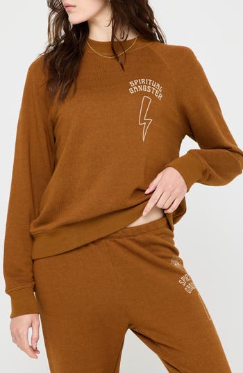 Spiritual Gangster Essence Forever Graphic Sweatshirt In Brown