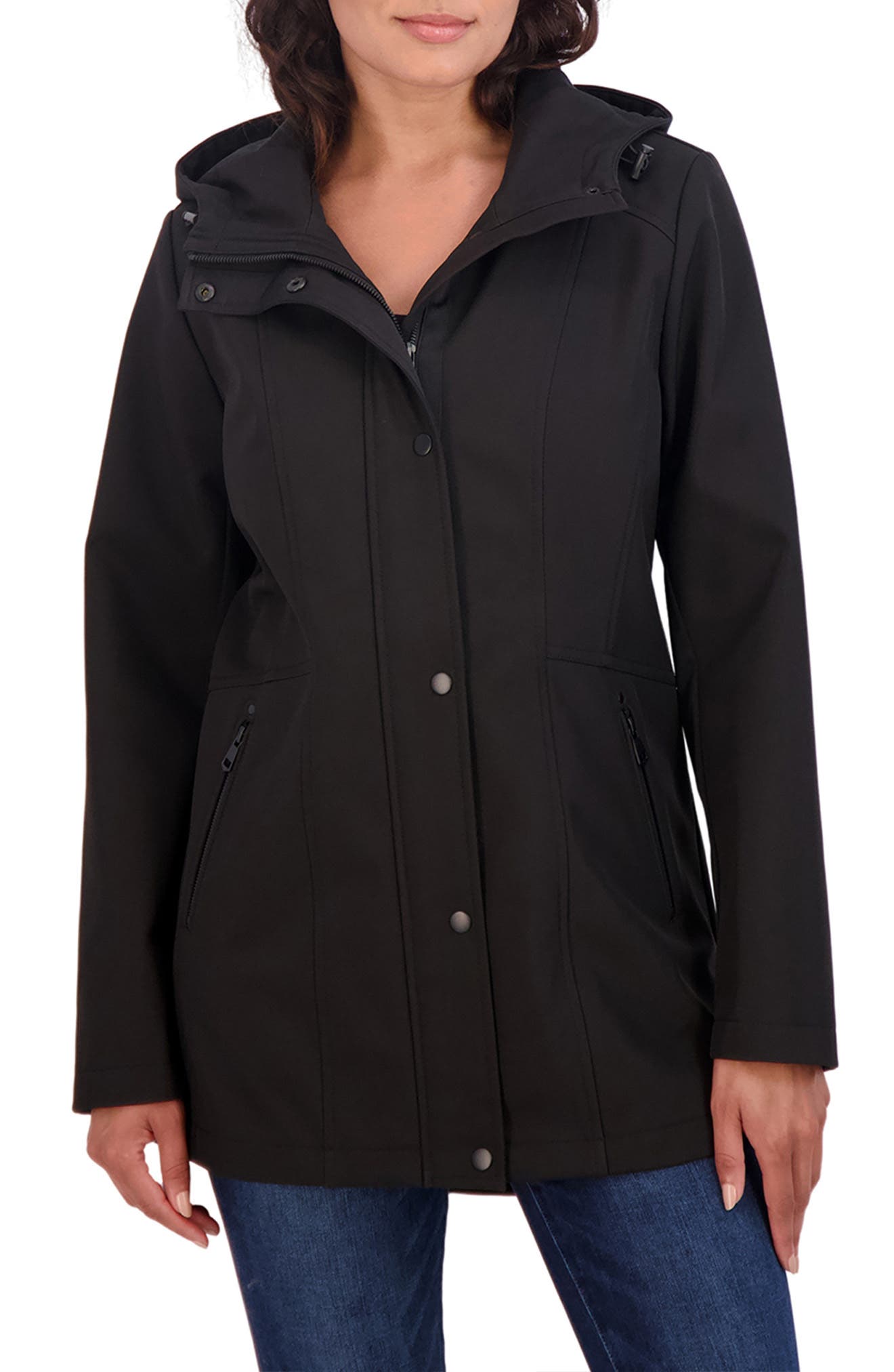 Sebby Water Resistant Softshell Hooded Jacket (Women) | Nordstromrack
