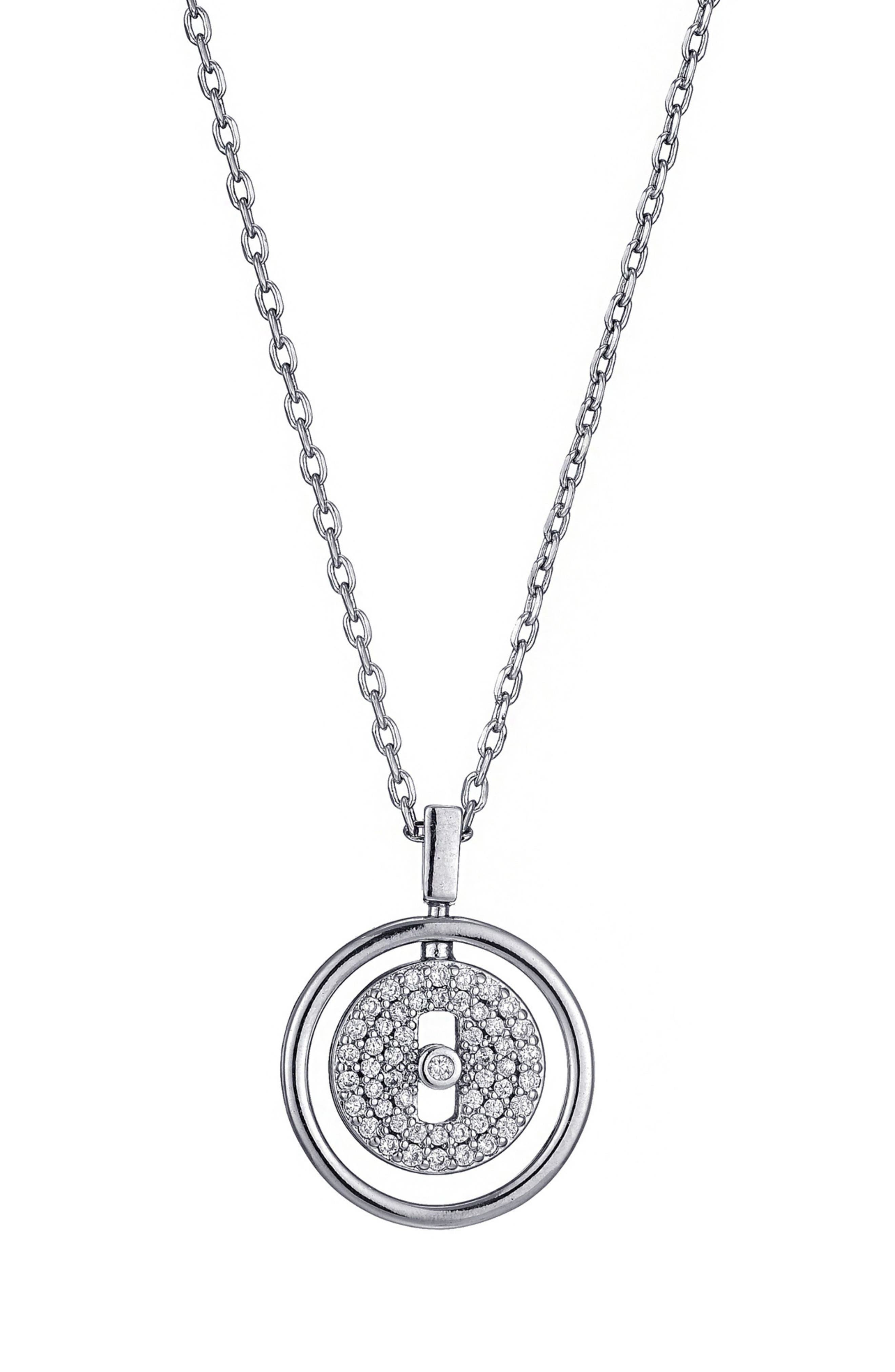 Adornia Cubic Zirconia Dancing Stone Pendant Necklace