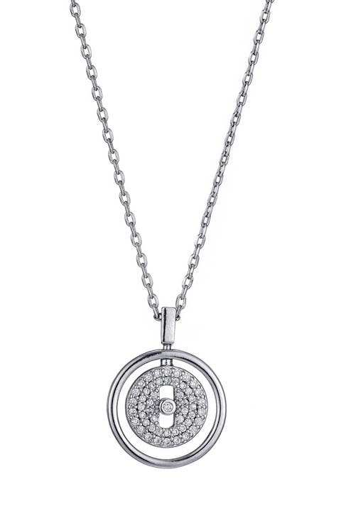 Cubic Zirconia Dancing Stone Pendant Necklace