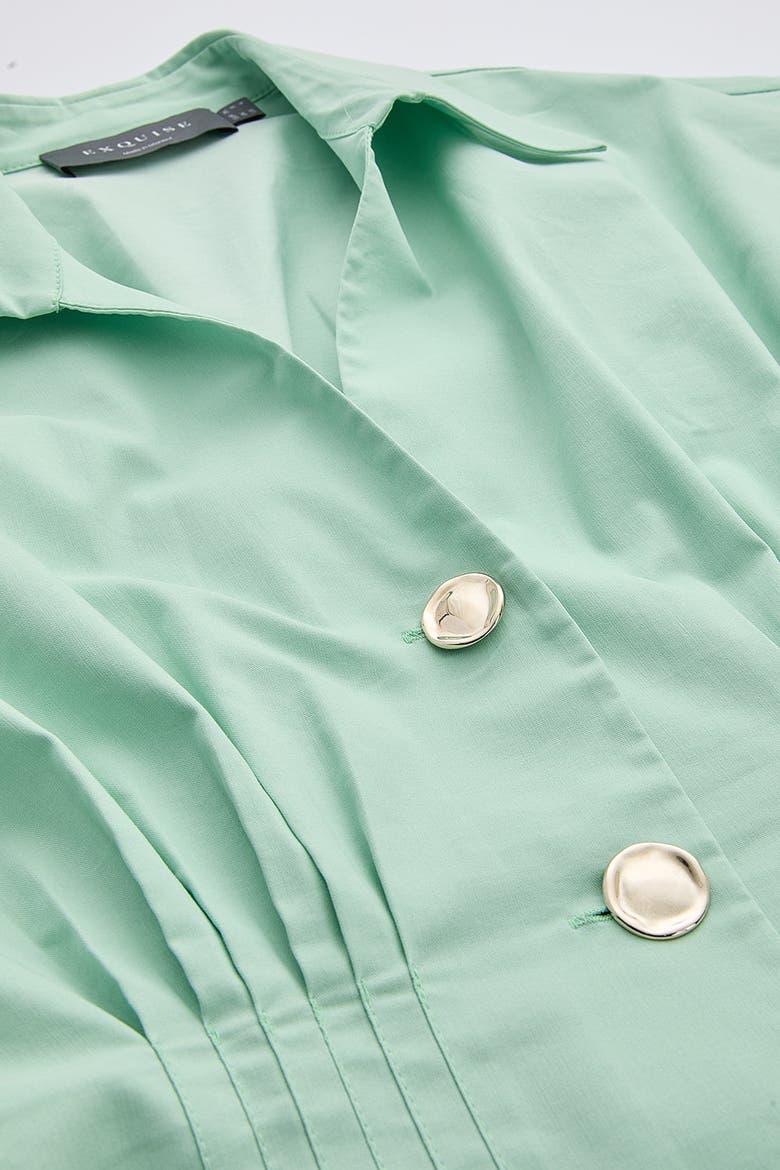 Reilly Shirt Collar Elastic Waist Midi Dress, Alternate, color, Mint