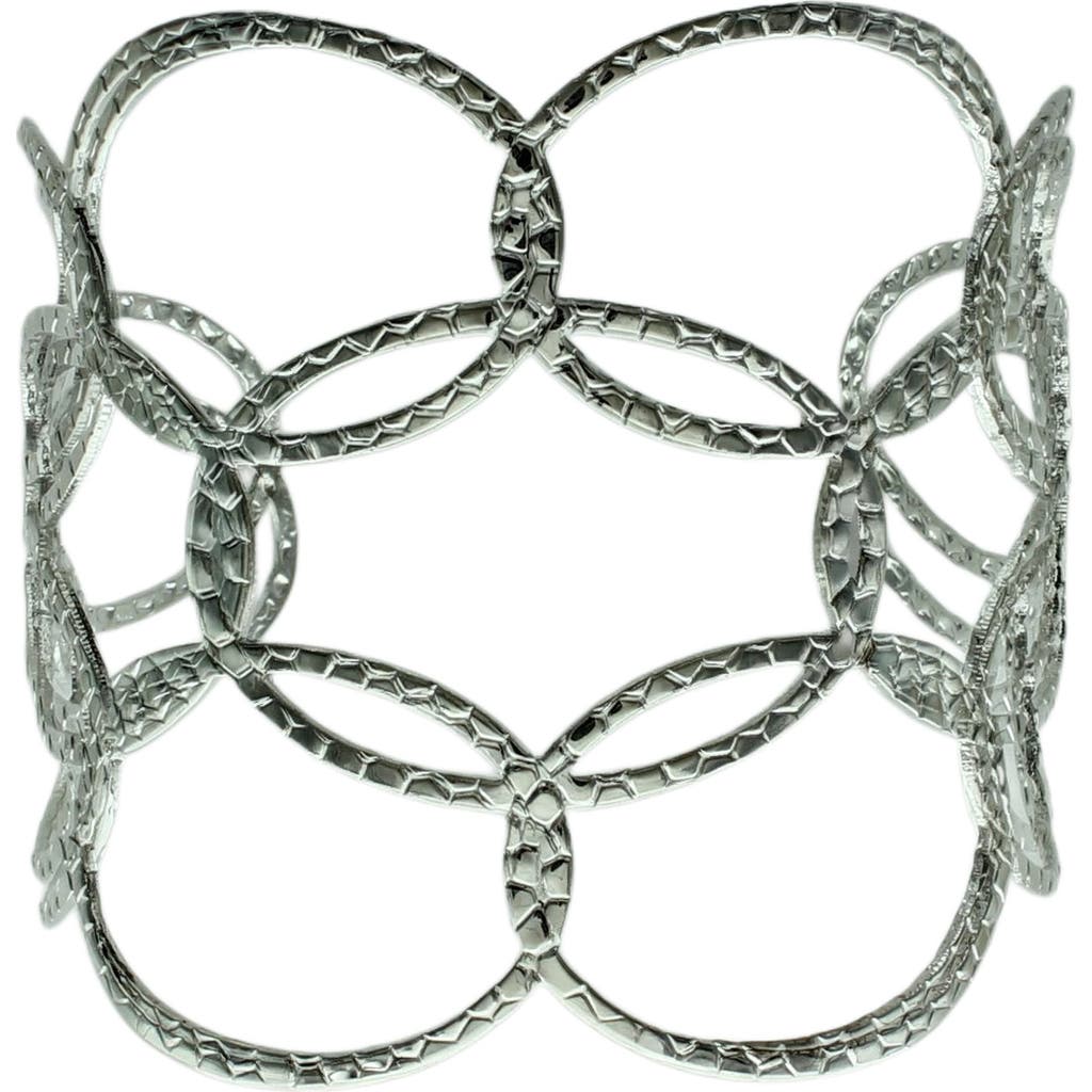 Olivia Welles Detailed Oval Cutout Cuff Bracelet In Gold