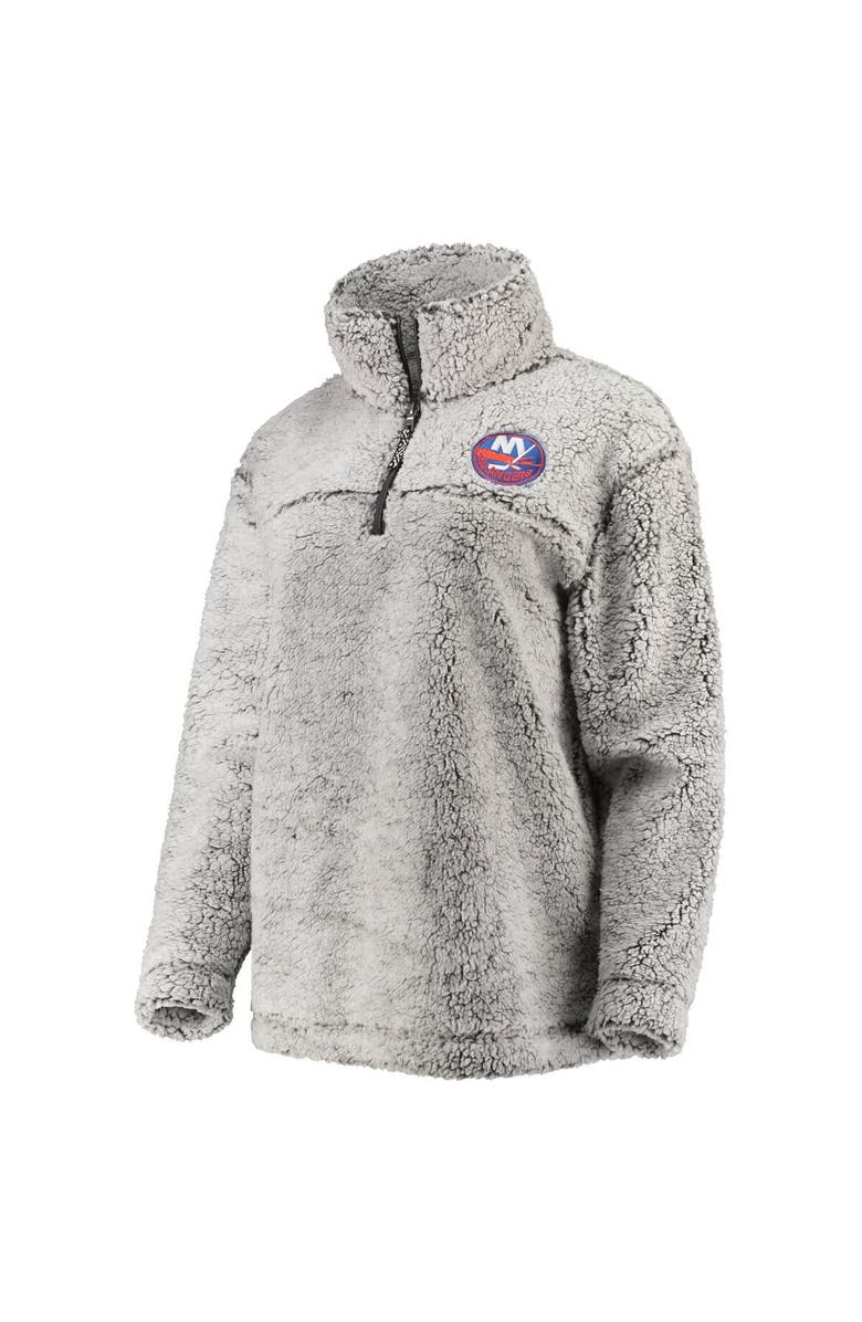 G-III 4HER BY CARL BANKS Women's G-III 4Her by Carl Banks Gray New York Islanders Sherpa Quarter-Zip Pullover Jacket, Alternate, color, 