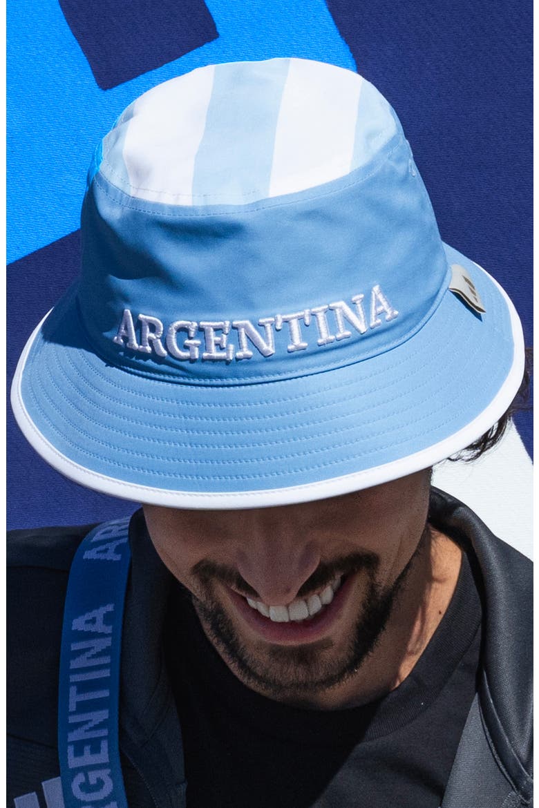 Argentina Fan Bucket Hat, Alternate, color, LIGHT BLUE/ ICEY BLUE/ WHITE