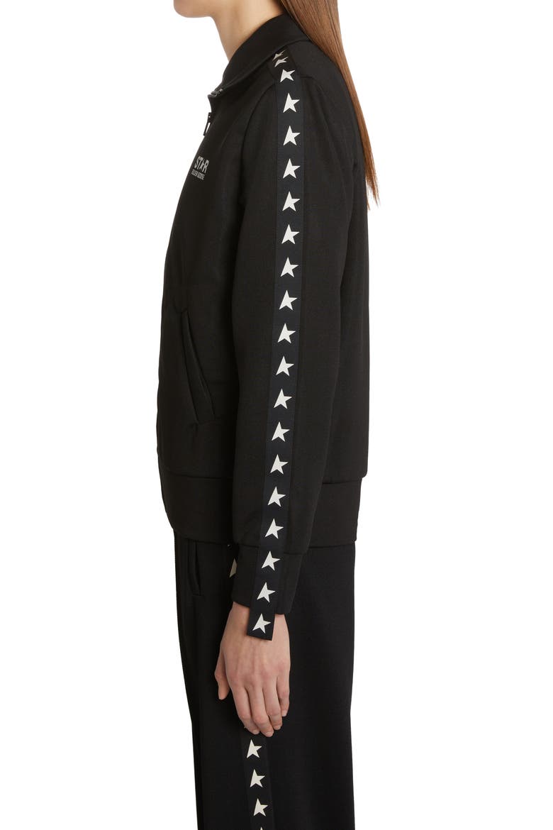 Star Logo Track Jacket, Alternate, color, BLACK/WHITE