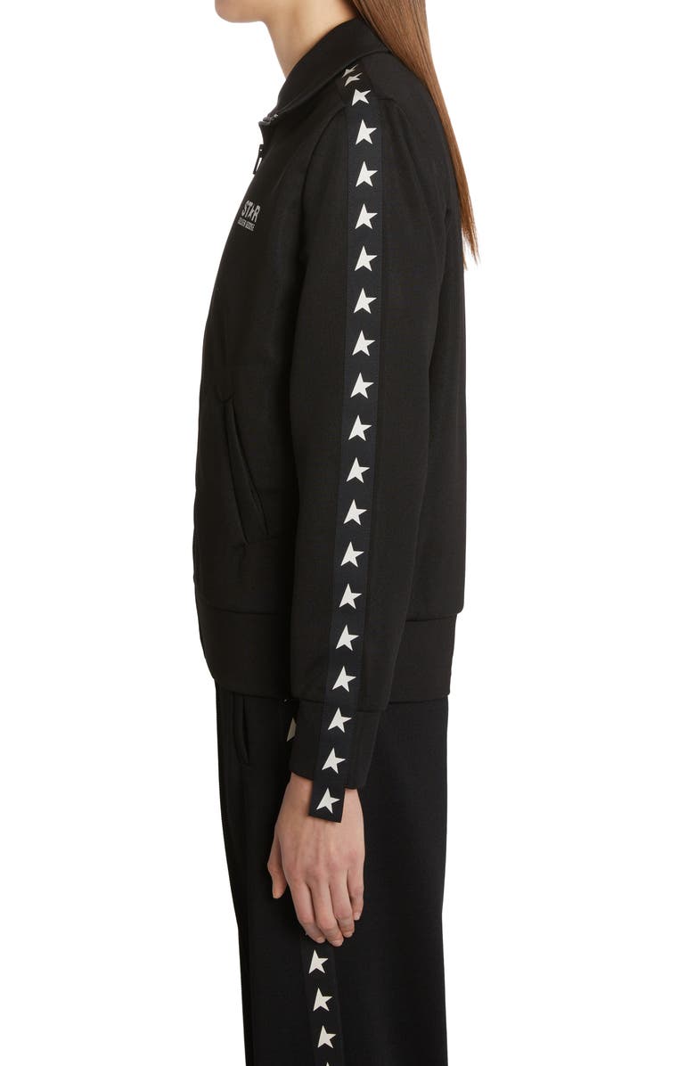 Golden Goose Star Logo Track Jacket, Alternate, color, Black/White