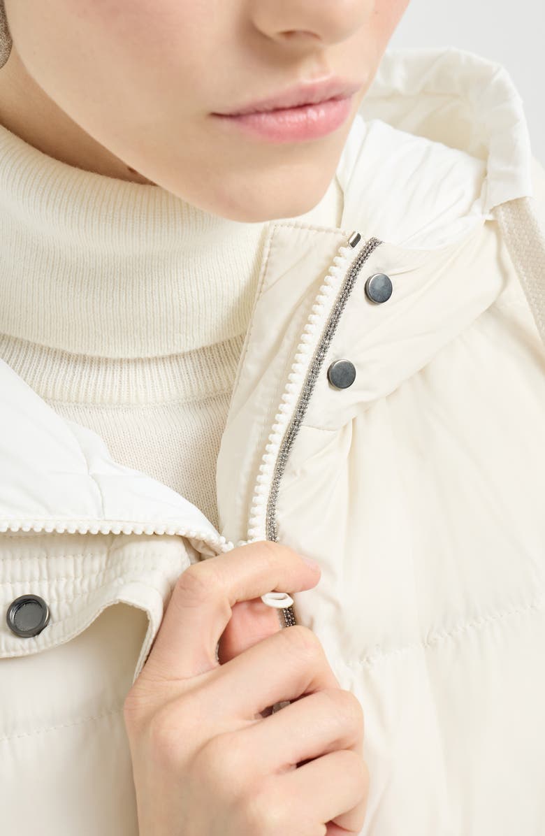 Brunello Cucinelli Nylon down vest, Alternate, color, Milk