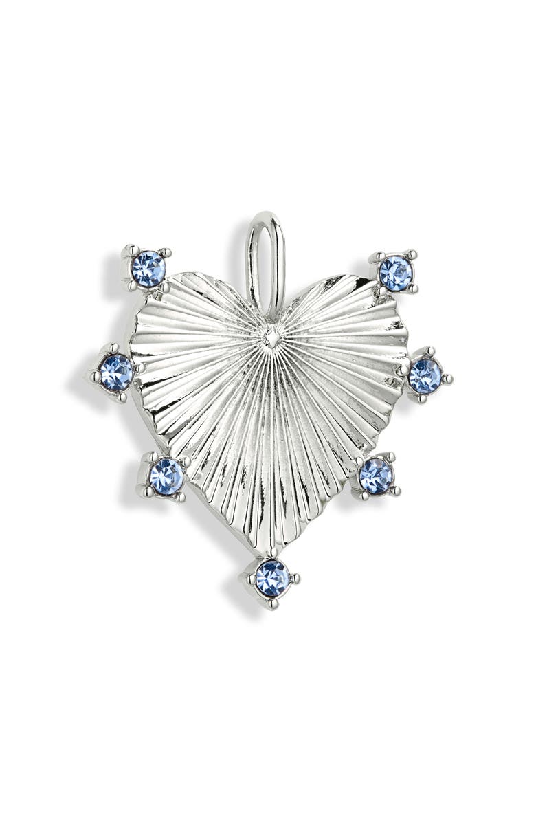 THE SIS KISS Grove Heart Charm, Main, color, Silver