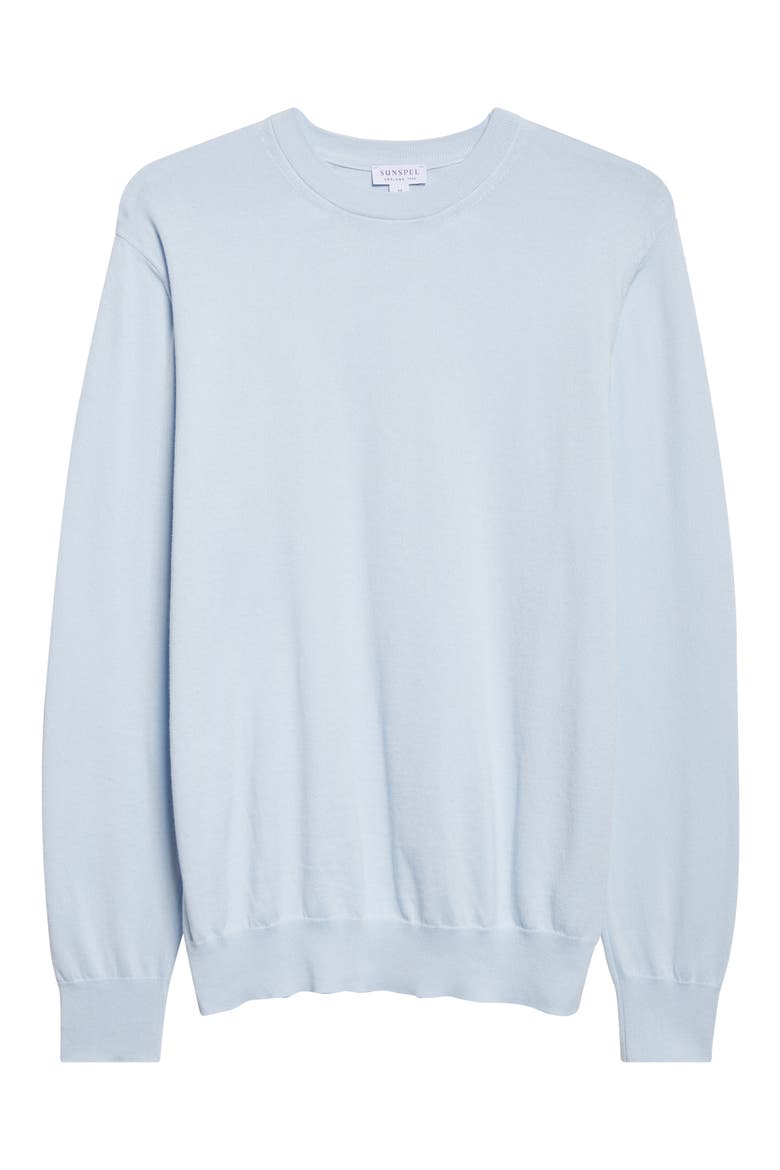 Lightweight Cotton Crewneck Sweater, Alternate, color, PASTEL BLUE26