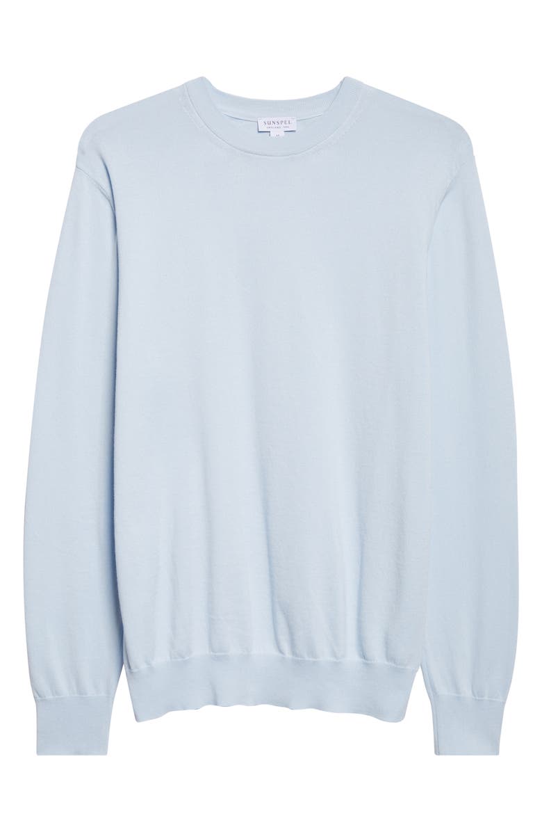 Sunspel Lightweight Cotton Crewneck Sweater, Alternate, color, Pastel Blue26