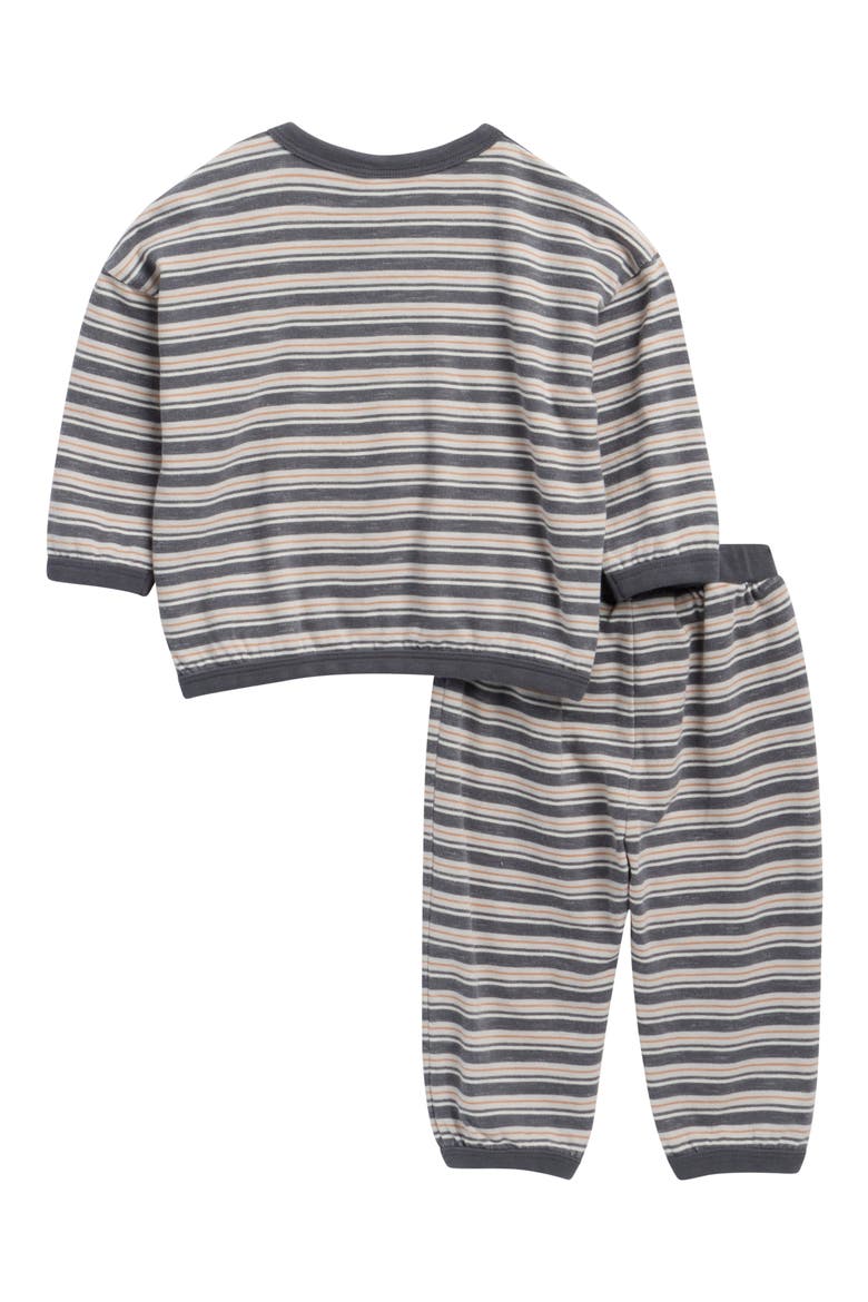 Stripe Cotton Sweatshirt & Joggers Set, Alternate, color, MIDNIGHT