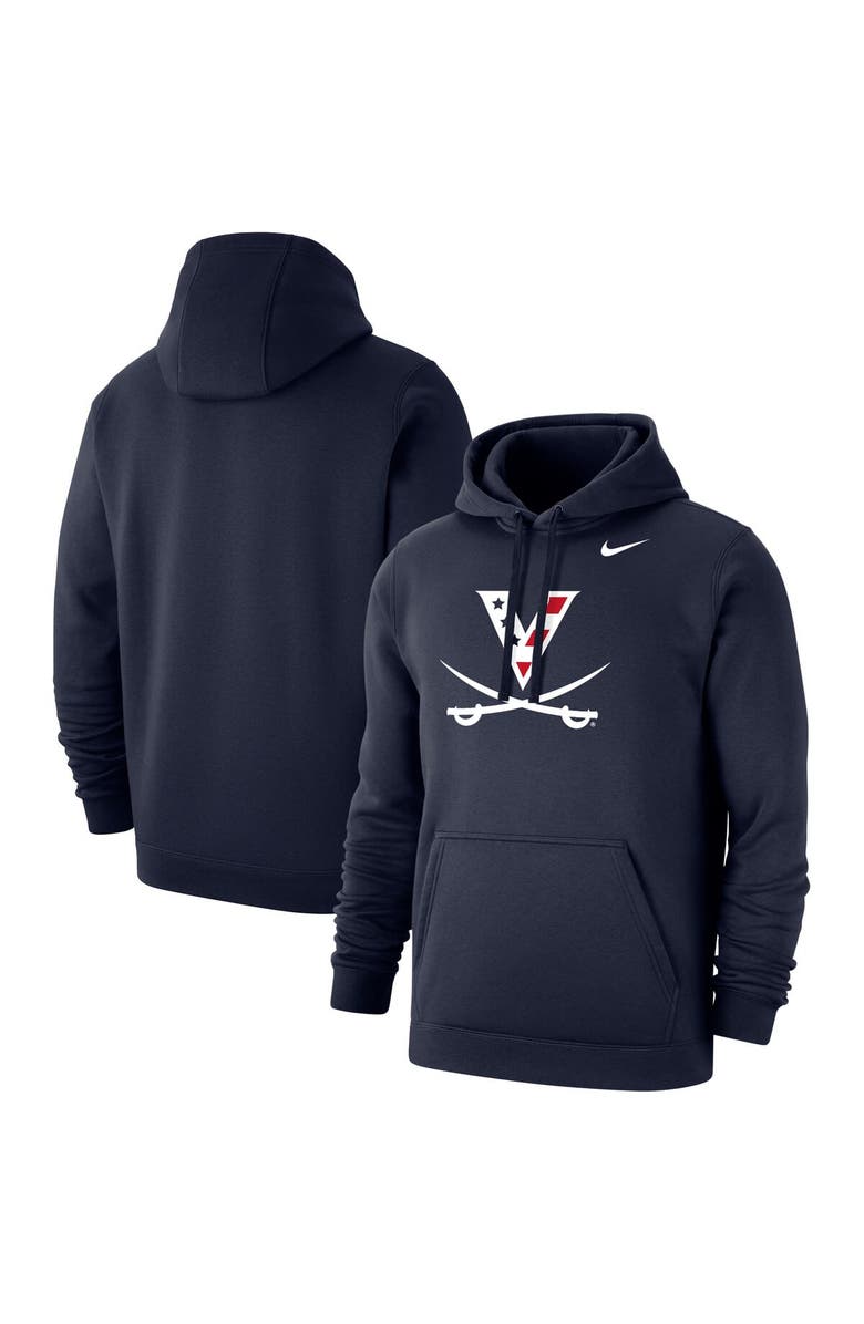 Nike Men's Nike  Navy Virginia Cavaliers Red, White & Hoo Club Fleece Pullover Hoodie, Main, color, Navy