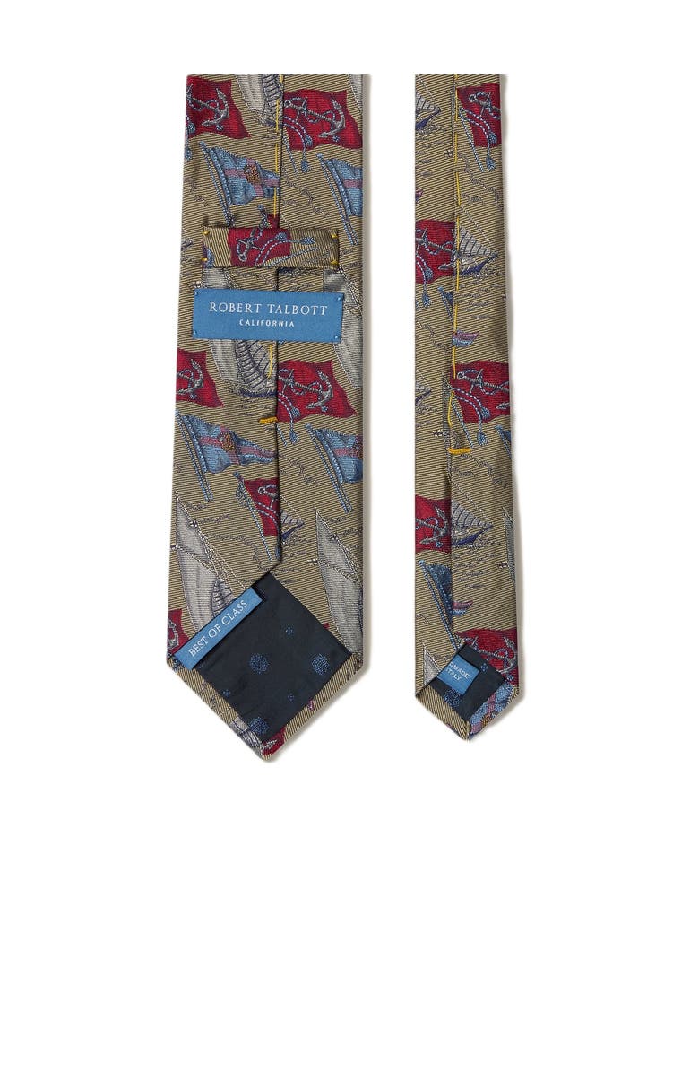 Robert Talbott Robert Boat Flags Best of Class Necktie, Alternate, color, Gold