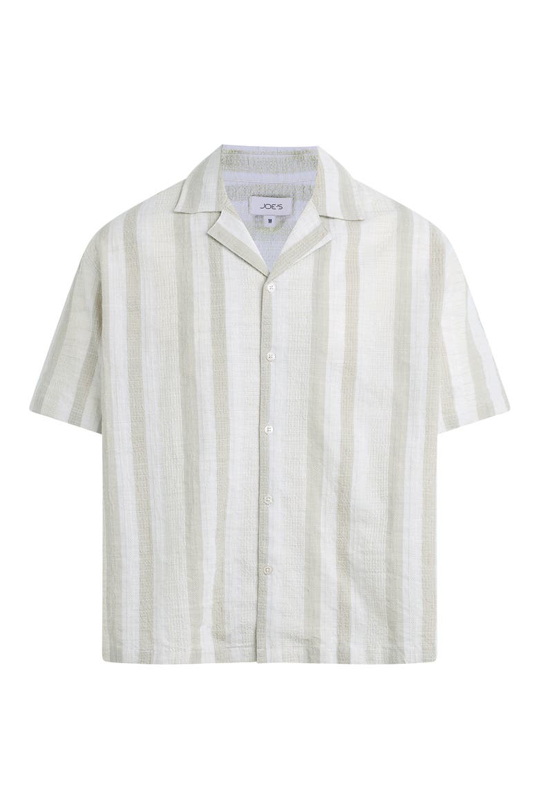 Dobby Stripe Camp Shirt, Alternate, color, GREY STRIPE