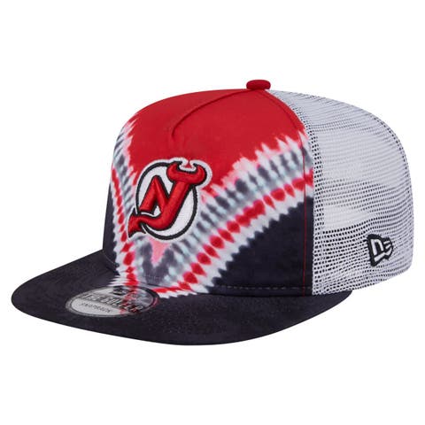 Men's New Era  Black/Red New Jersey Devils Throwback V-Dye Adjustable Golfer Hat