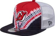 New Era Men's New Era Black/Red New Jersey Devils Throwback V-Dye Adjustable Golfer Hat