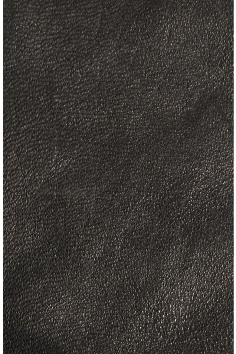 The Small Crop Leather Jacket, Alternate, color, BLACK