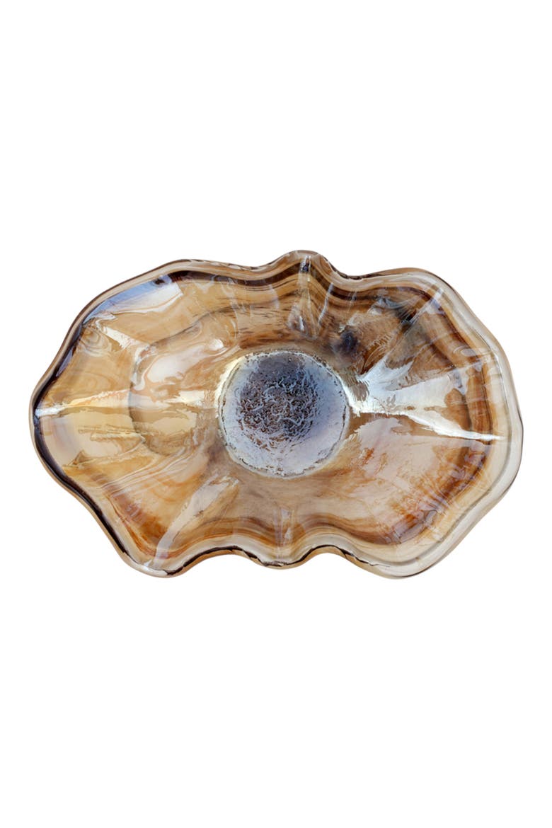 Onda Large Glass Bowl, Main, color, BROWN