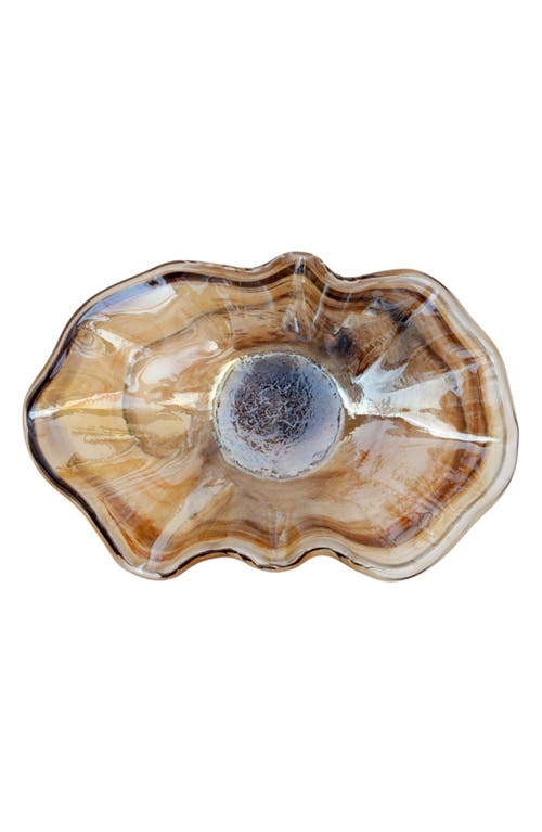Vietri Onda Large Glass Bowl In Brown