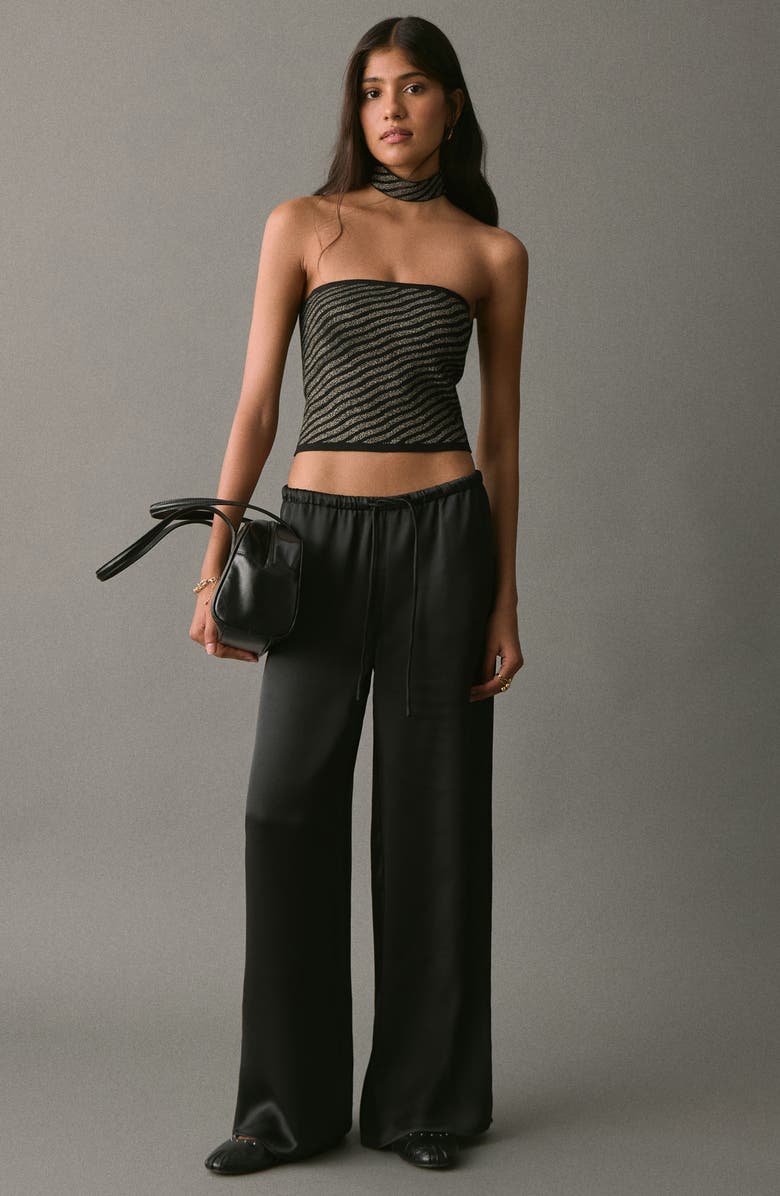 MANGO TEEN Stripe Tube Top, Alternate, color, Gold