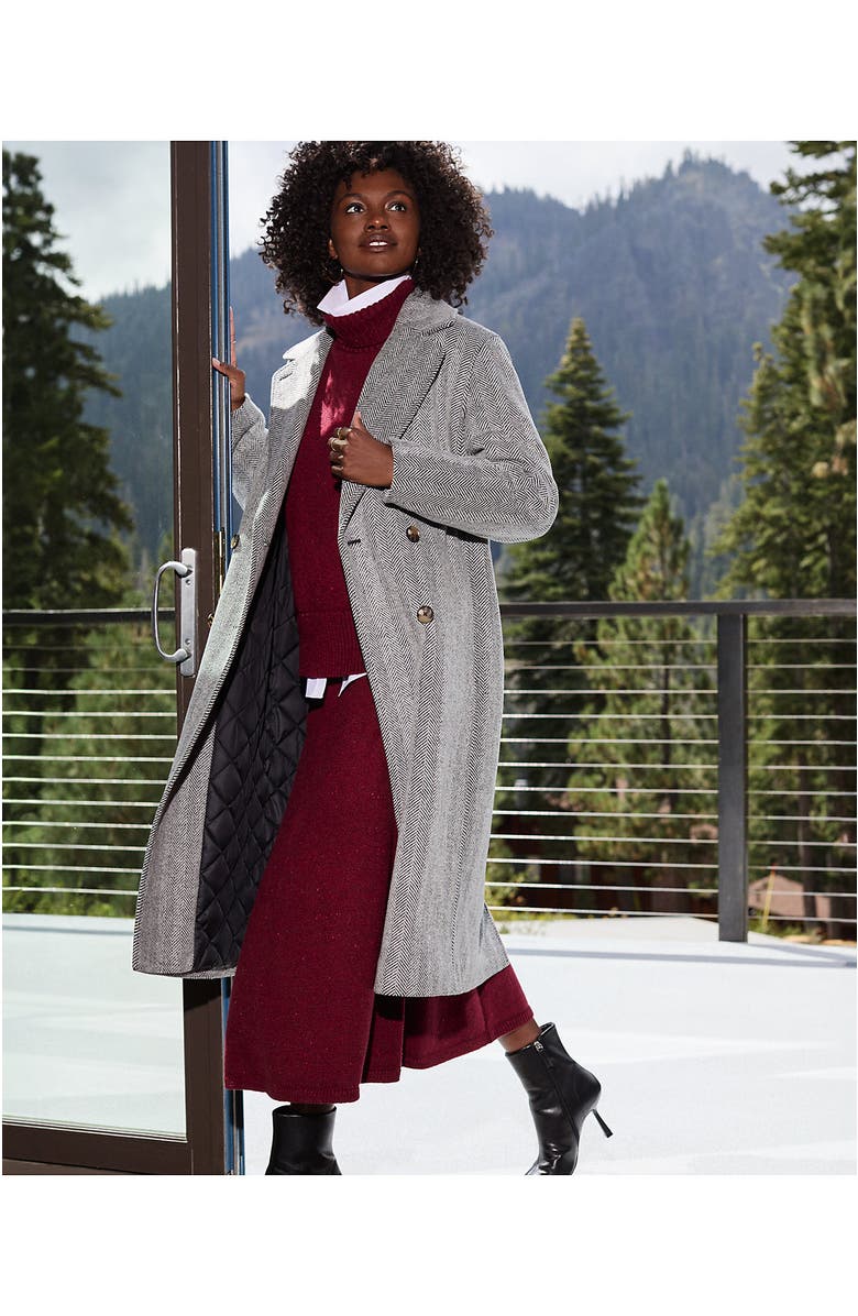 Lands' End Insulated Double Breasted Wool Coat, Alternate, color, 