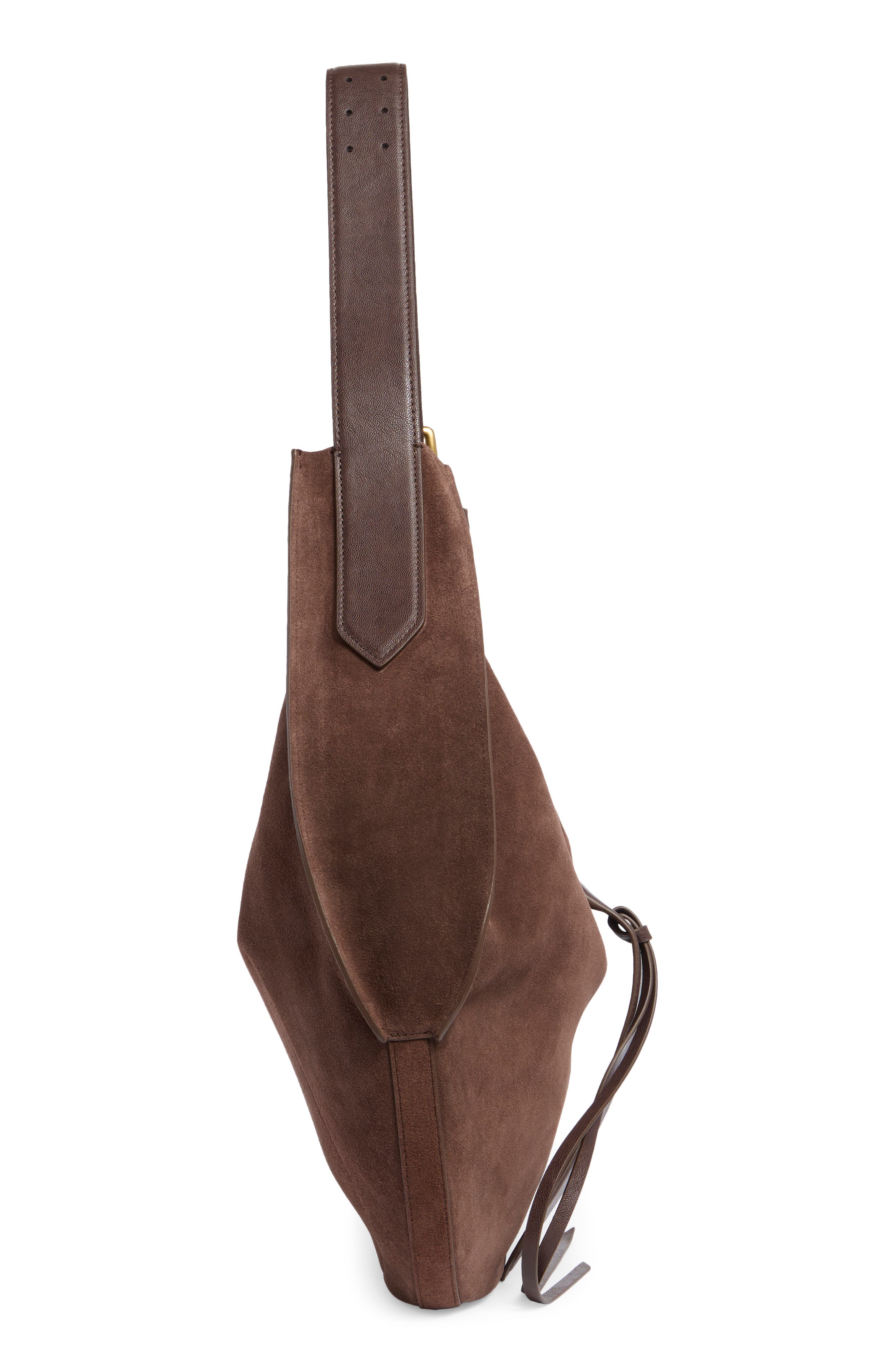 Dolce Vita Oakley Large Suede Hobo Bag, Alternate, color, Chocolate