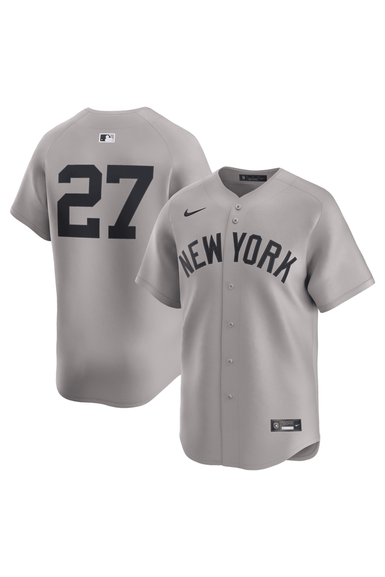 Men's Nike Giancarlo Stanton Gray New York Yankees Road Limited Player Jersey, Main, color, Gray