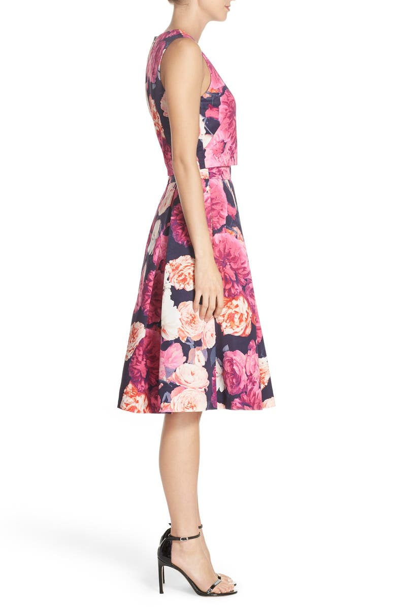 Eliza J Floral Print Crop Top, Alternate, color, 