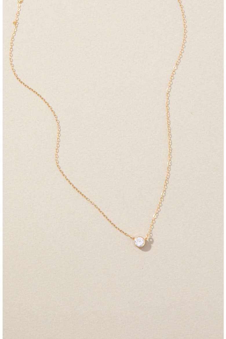 Blake Cubic Zirconia Pendant Necklace, Alternate, color, GOLD