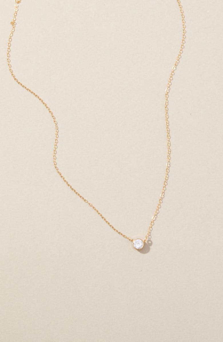 Set & Stones Blake Cubic Zirconia Pendant Necklace, Alternate, color, Gold